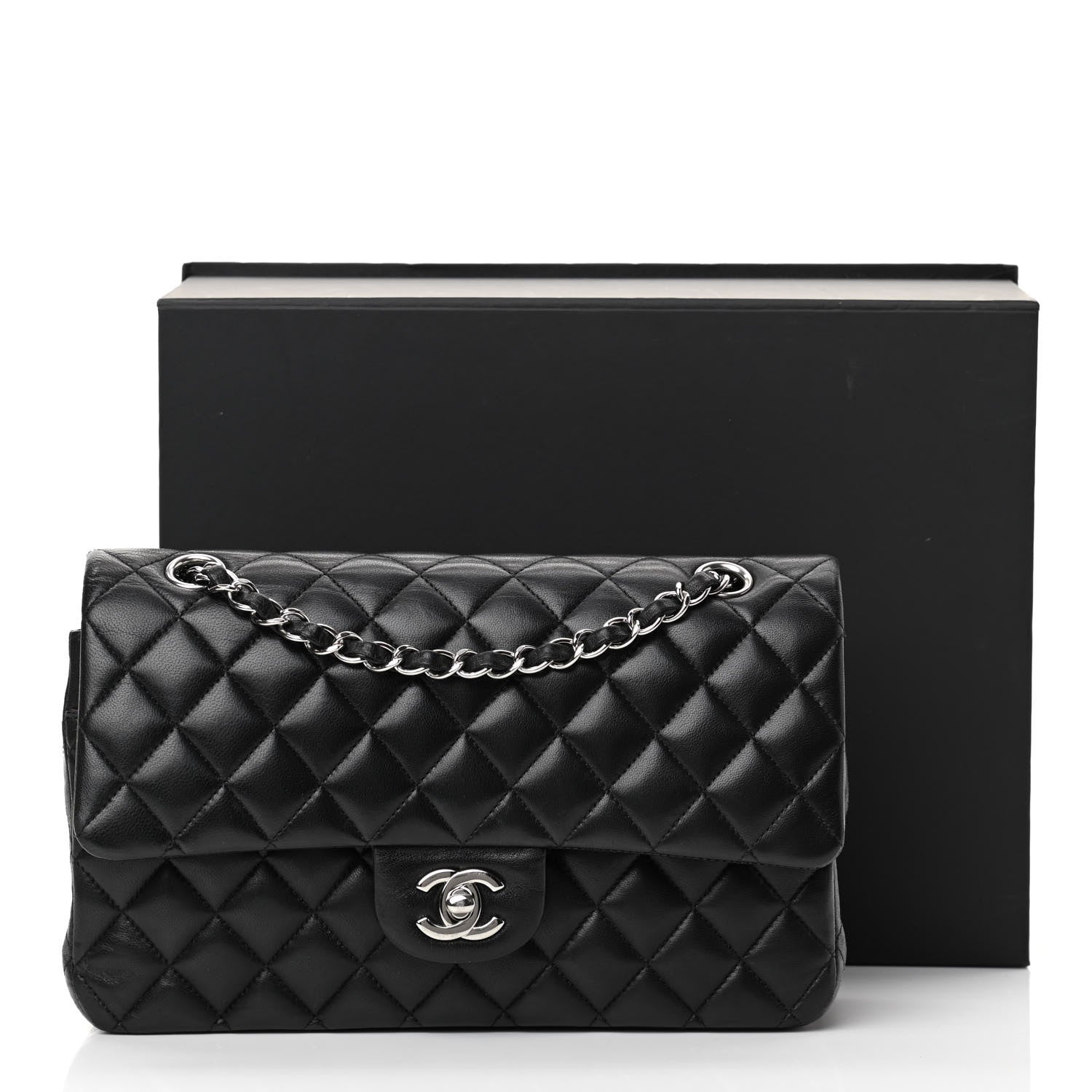 Chanel Lambskin Quilted Medium Double Flap Black 31 of 32