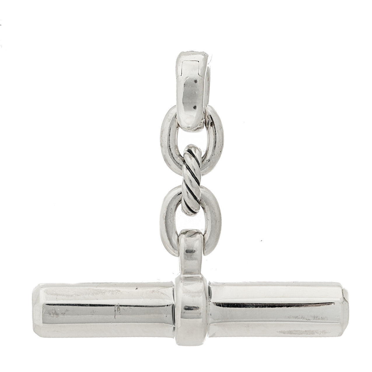 David Yurman Sterling Silver Diamond Lexington Barrel Pendant 3 of 4