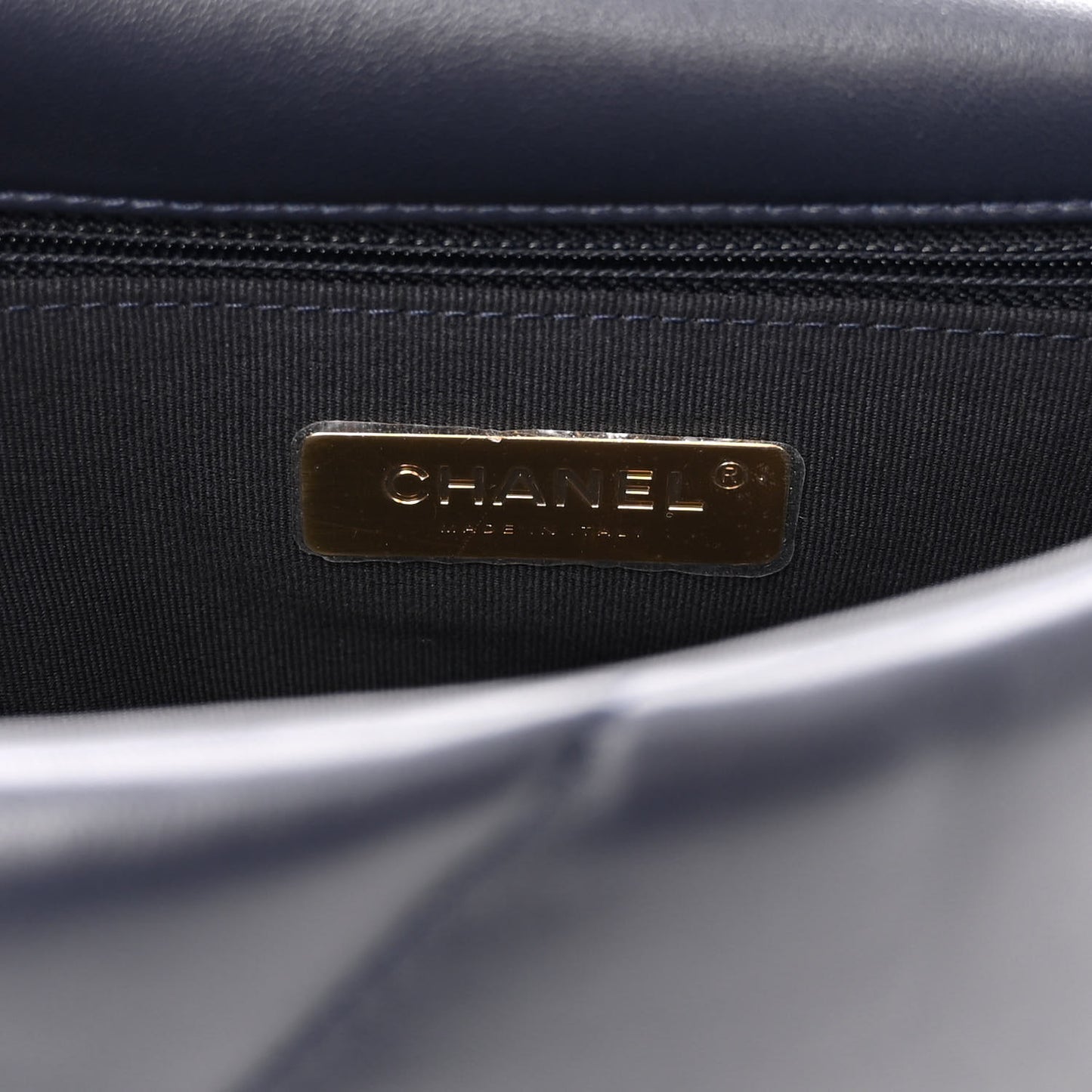 Lambskin Quilted Medium Chanel 19 Flap Navy Blue