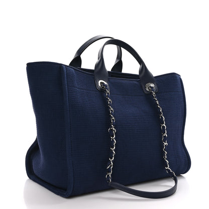 Chanel Mixed Fibers Medium Deauville Tote Navy 4 of 11