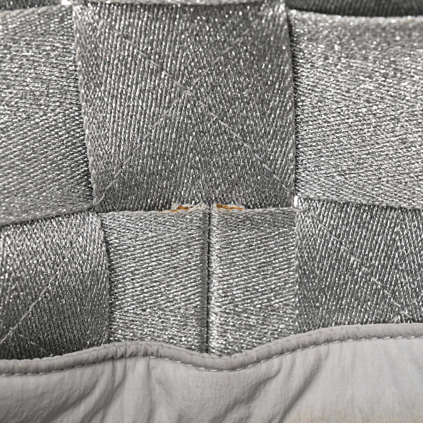 Webbing Maxi Intrecciato Cassette Bag Silver