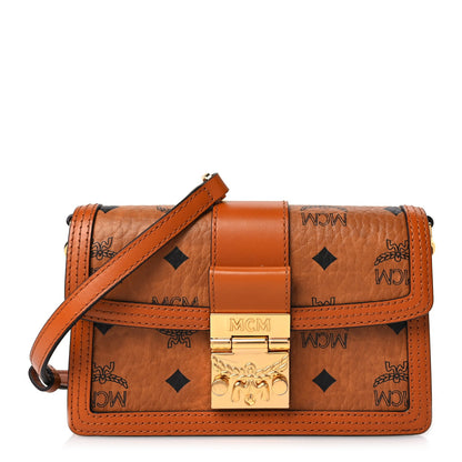 MCM Visetos Monogram Mini Tracy Crossbody Bag Cognac 1 of 8