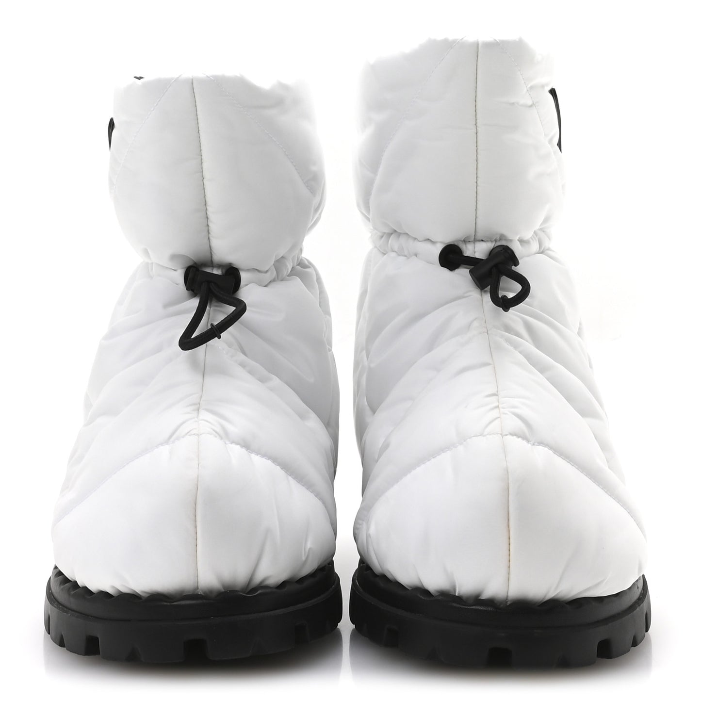 Re-Nylon Piuma Triangle Logo Padded Drawcord 20mm Snow Boots 37 Bianco