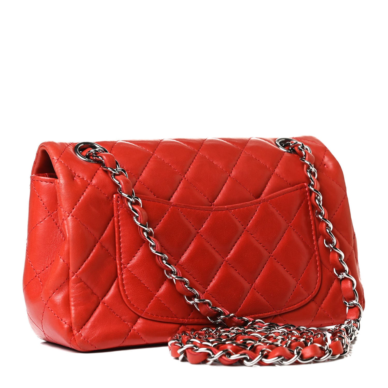 Chanel Lambskin Quilted Mini Rectangular Flap Red 3 of 16