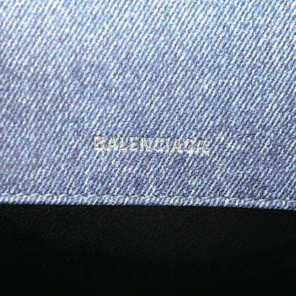 Balenciaga Nappa Denim Printed Hourglass Top Handle Bag XS Denim Blue 5 of 8