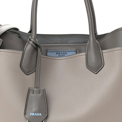 Prada City Calfskin Large Etiquette Tote Light Grey 9 of 11