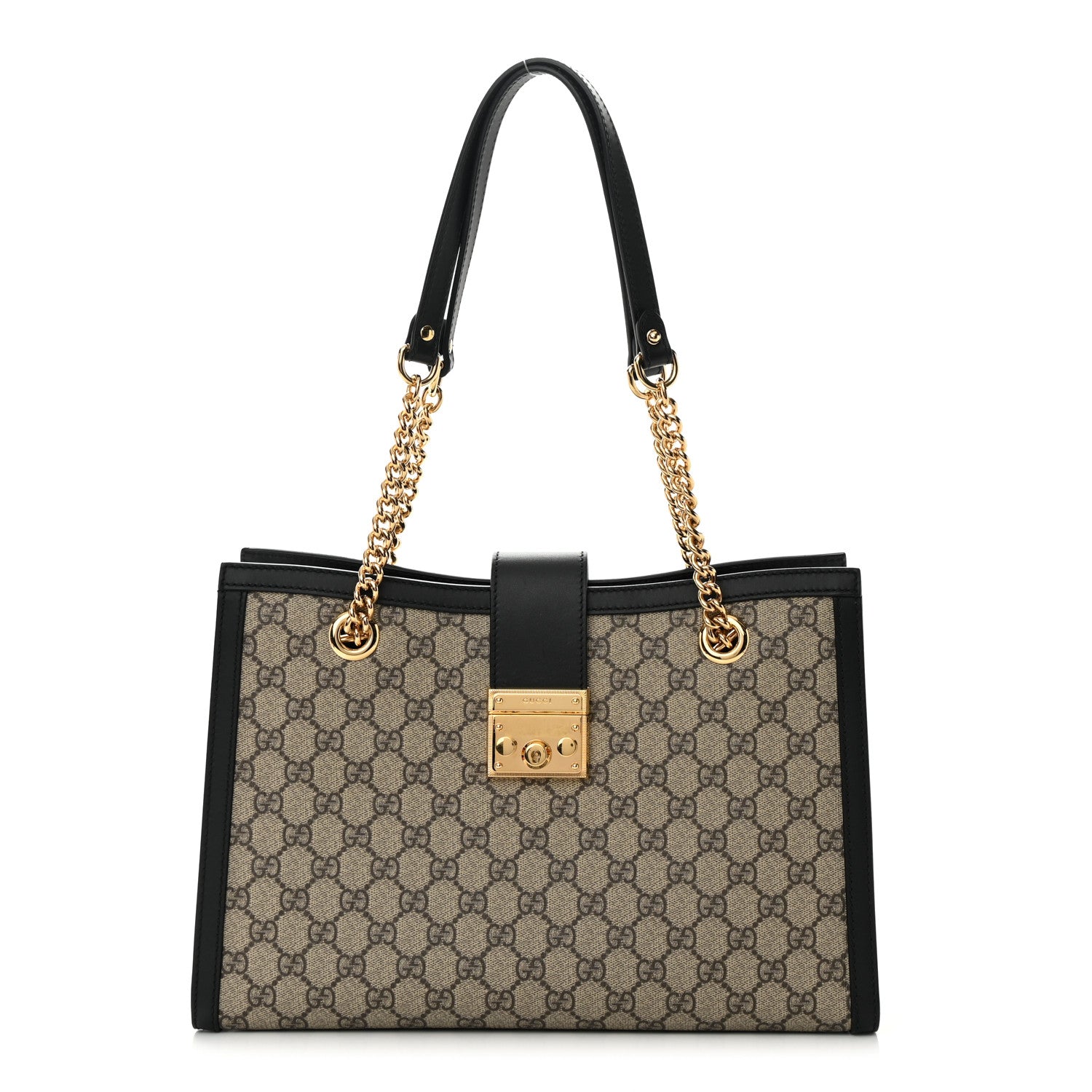 Gucci GG Supreme Monogram Medium Padlock Tote Black 1 of 16