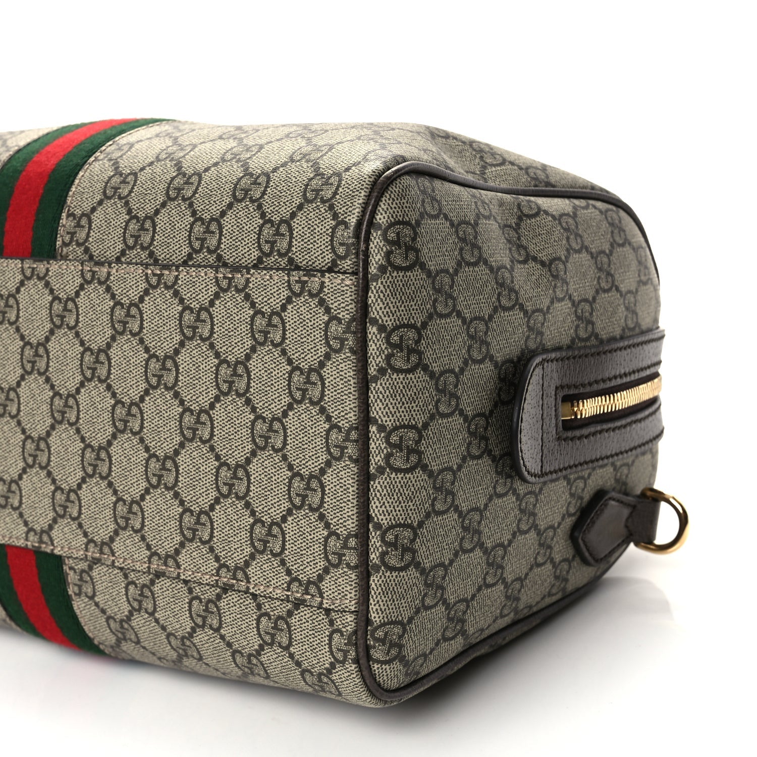 Gucci GG Supreme Monogram Web Large Ophidia Boston Bag Beige Ebony 8 of 9