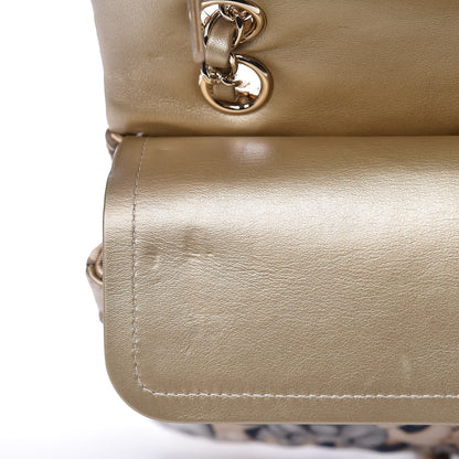 Chanel Nylon Quilted Medium Cat Emoticon Double Flap Navy Gold 11 of 14