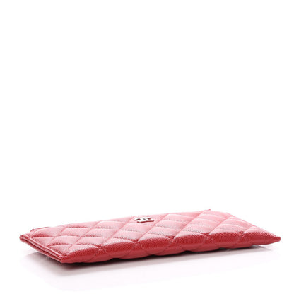 Chanel Iridescent Caviar Quilted Classic Zip Pouch Pink 4 of 8