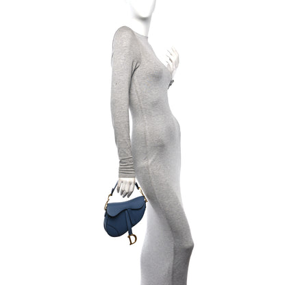 Christian Dior Grained Calfskin Mini Saddle Bag Sky Blue 2 of 11