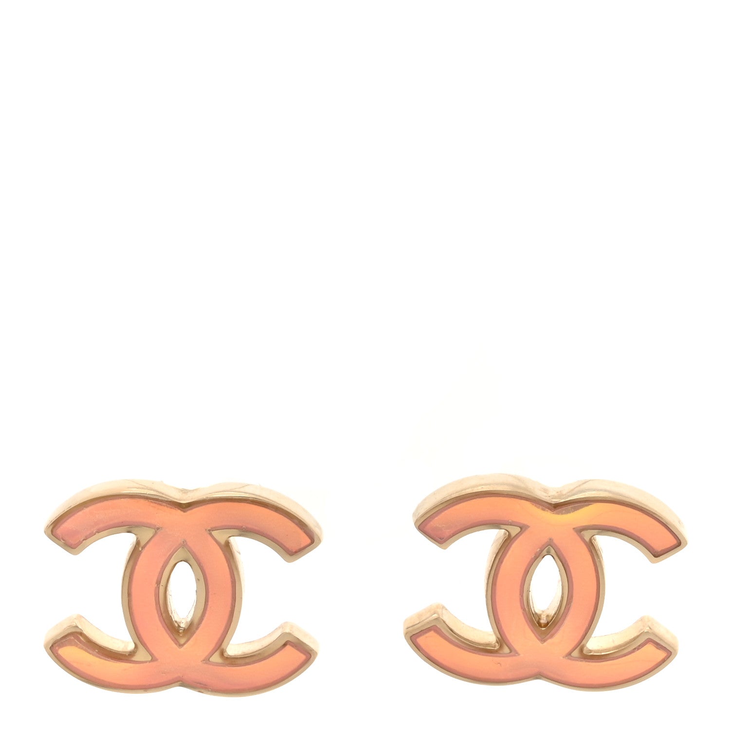 Chanel Iridescent Resin CC Earrings Pink 1 of 6