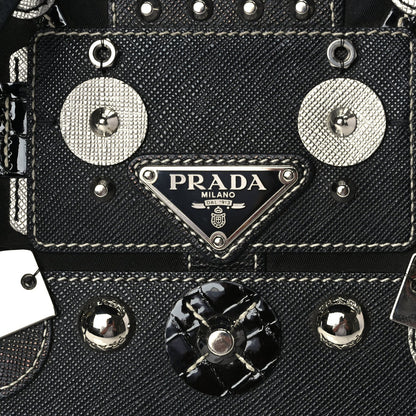 Prada Tessuto Nylon Saffiano Vela Robot Tote Black 6 of 8