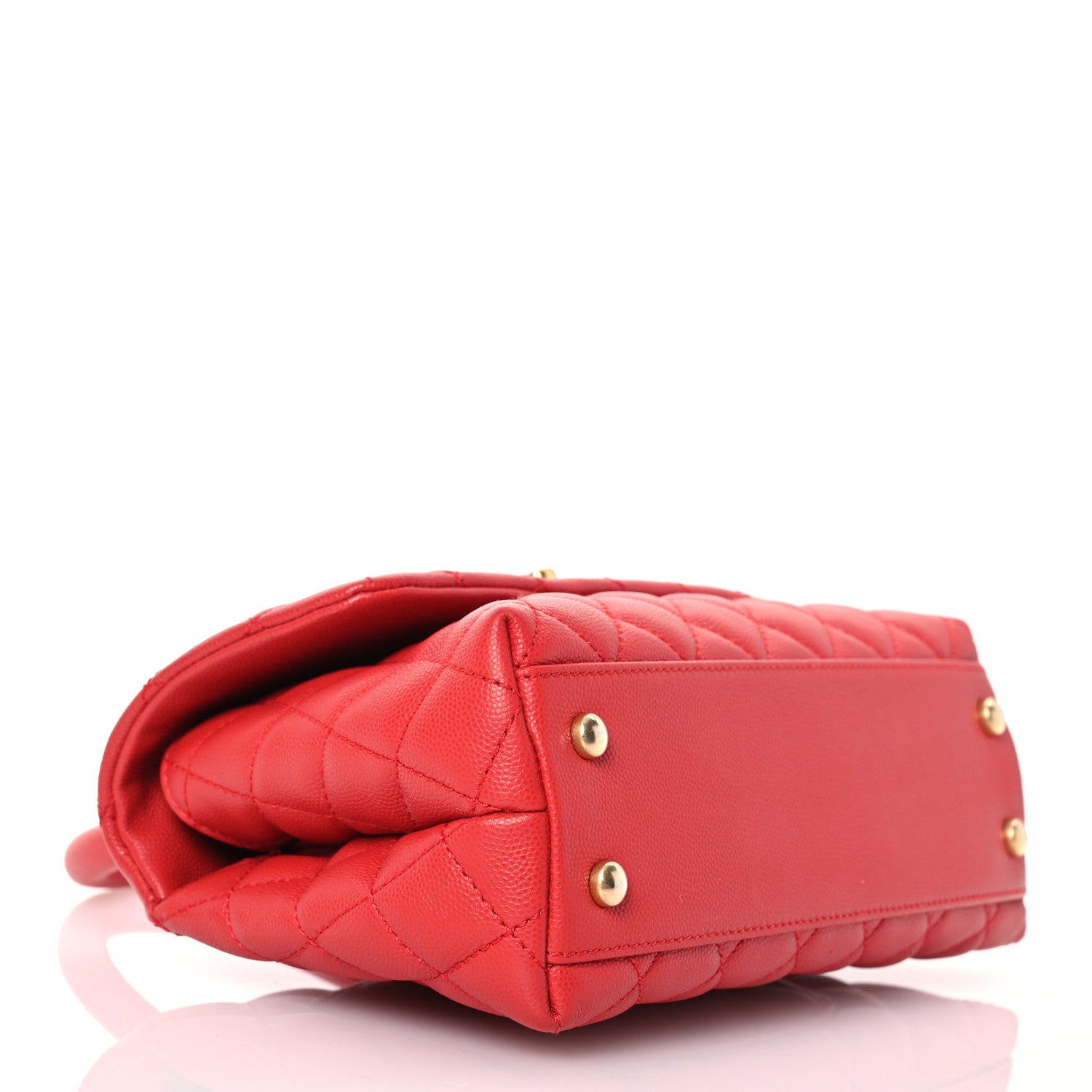 Chanel Caviar Quilted Mini Coco Handle Flap Red 4 of 15