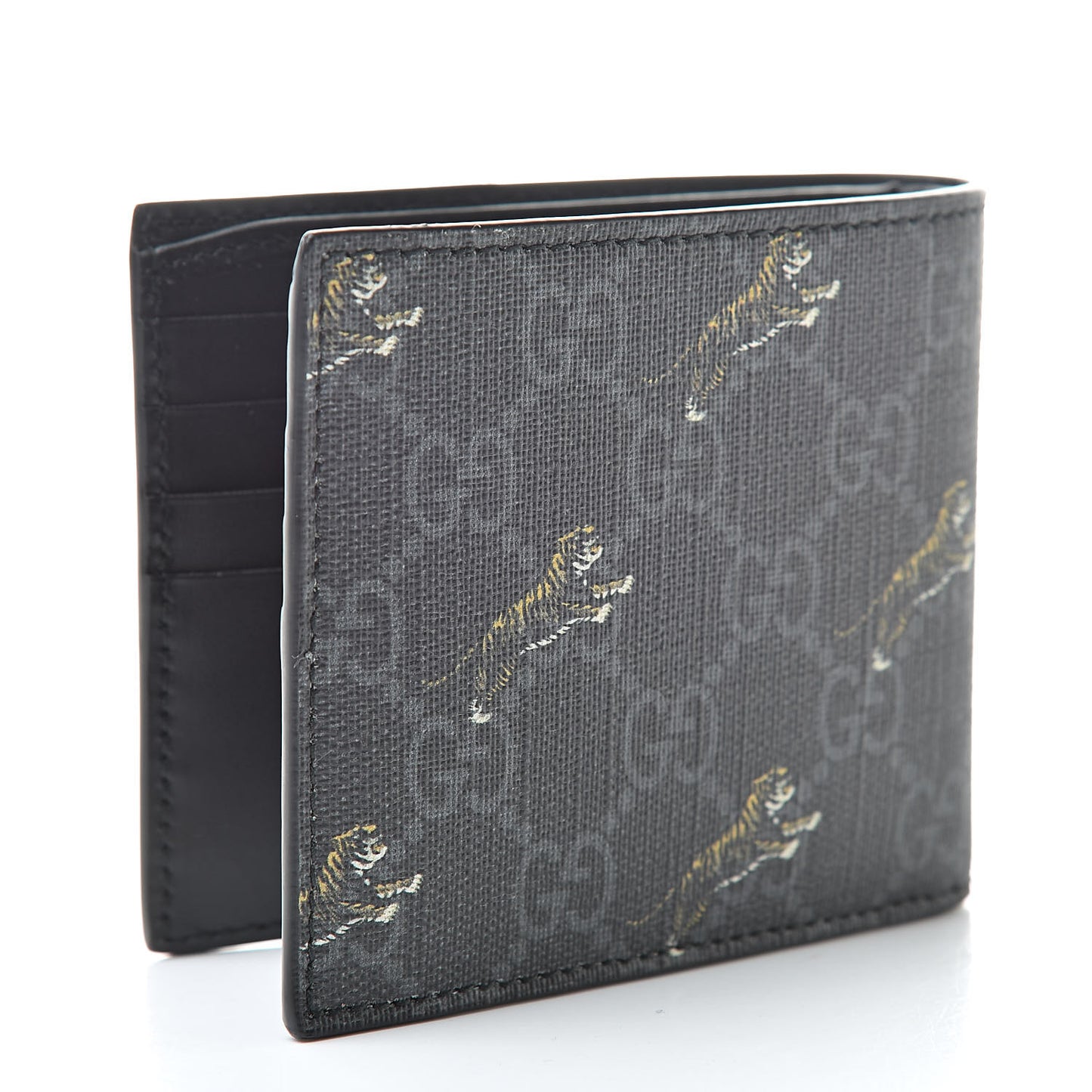 GG Supreme Monogram Tigers Wallet Black Multicolor
