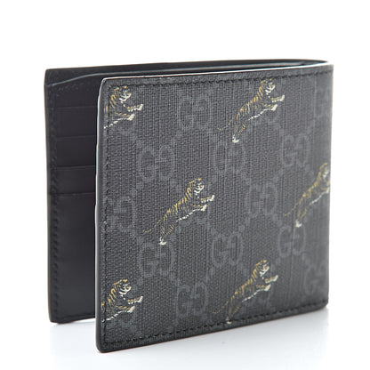 Gucci GG Supreme Monogram Tigers Wallet Black Multicolor 3 of 8