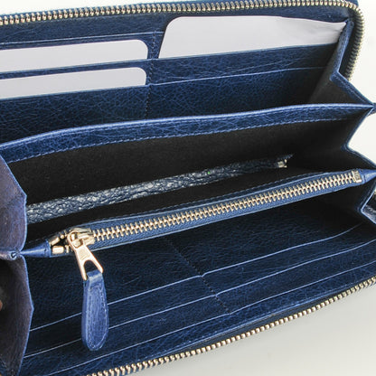 Balenciaga Agneau Giant 12 Silver Hardware Continental Zip Around Bleu Mineral 5 of 8