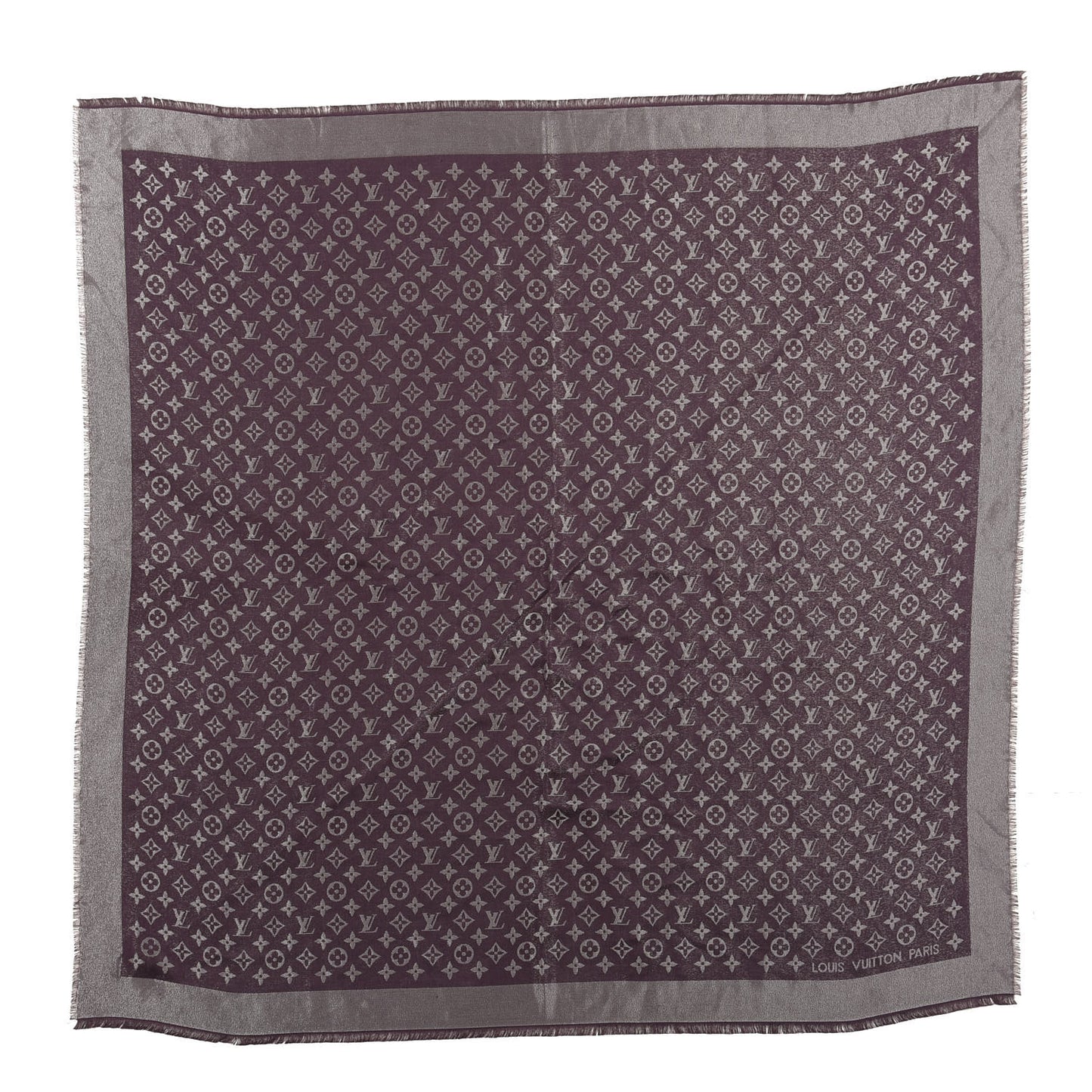 Silk Lurex Wool Monogram Shine Shawl Amarante