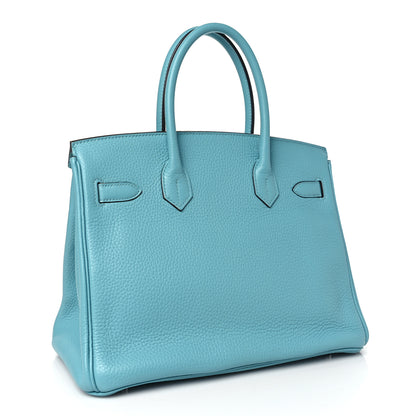 Hermes Taurillon Clemence Birkin 30 Bleu Atoll 3 of 10