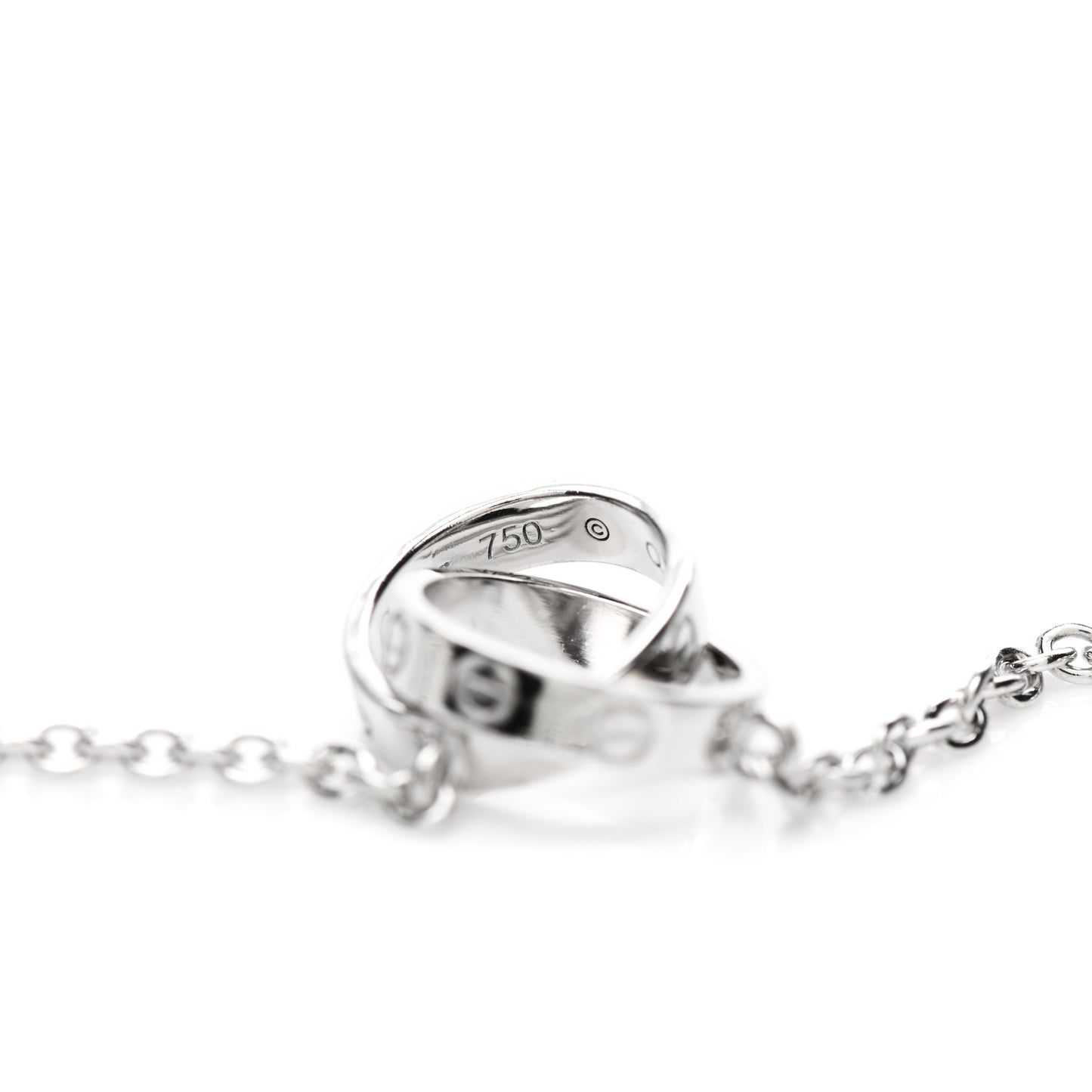 18K White Gold Interlocking LOVE Necklace
