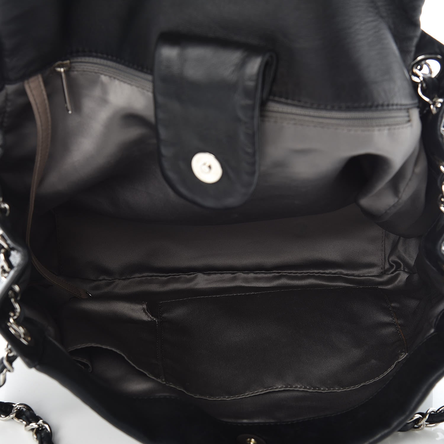 Chanel Lambskin Patchwork Accordion Flap Black White 7 of 9