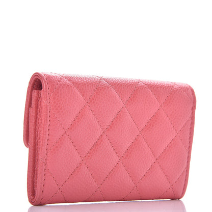 Chanel Caviar Quilted Flap Card Holder Pink 3 of 9