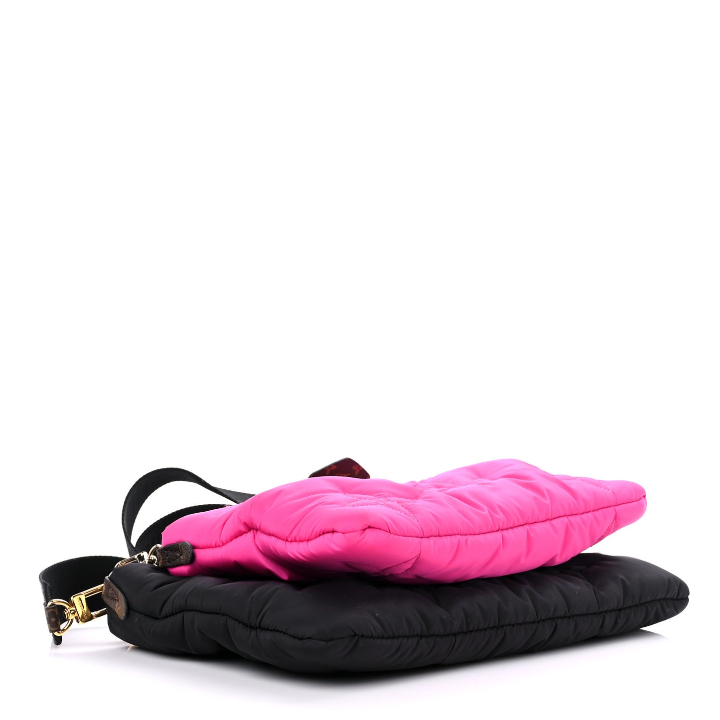 Econyl Monogram Pillow Maxi Multi Pochette Accessories Black Fuchsia