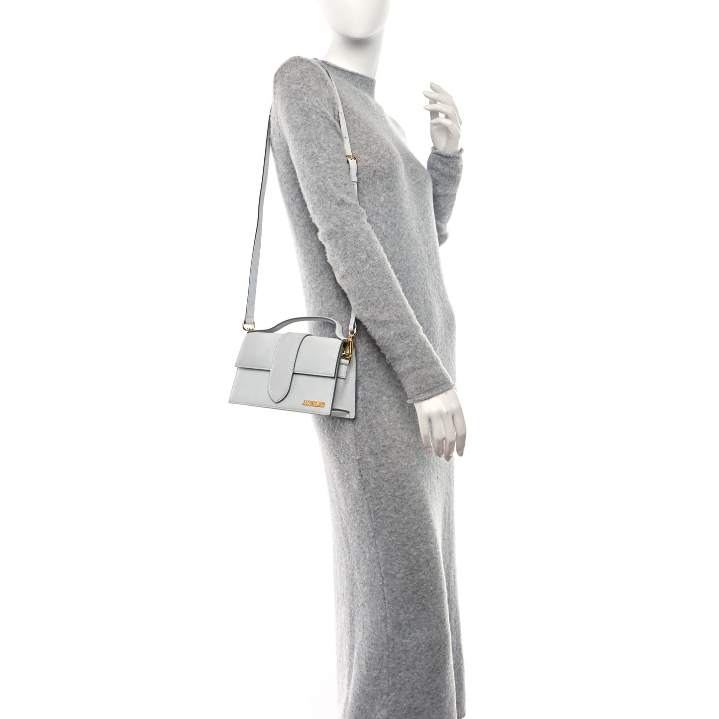 Grained Calfskin Le Grand Bambino Light Grey