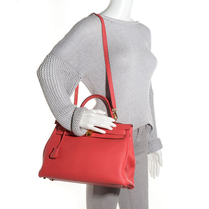 Hermes Togo Kelly Retourne 35 Rouge Pivoine 2 of 24