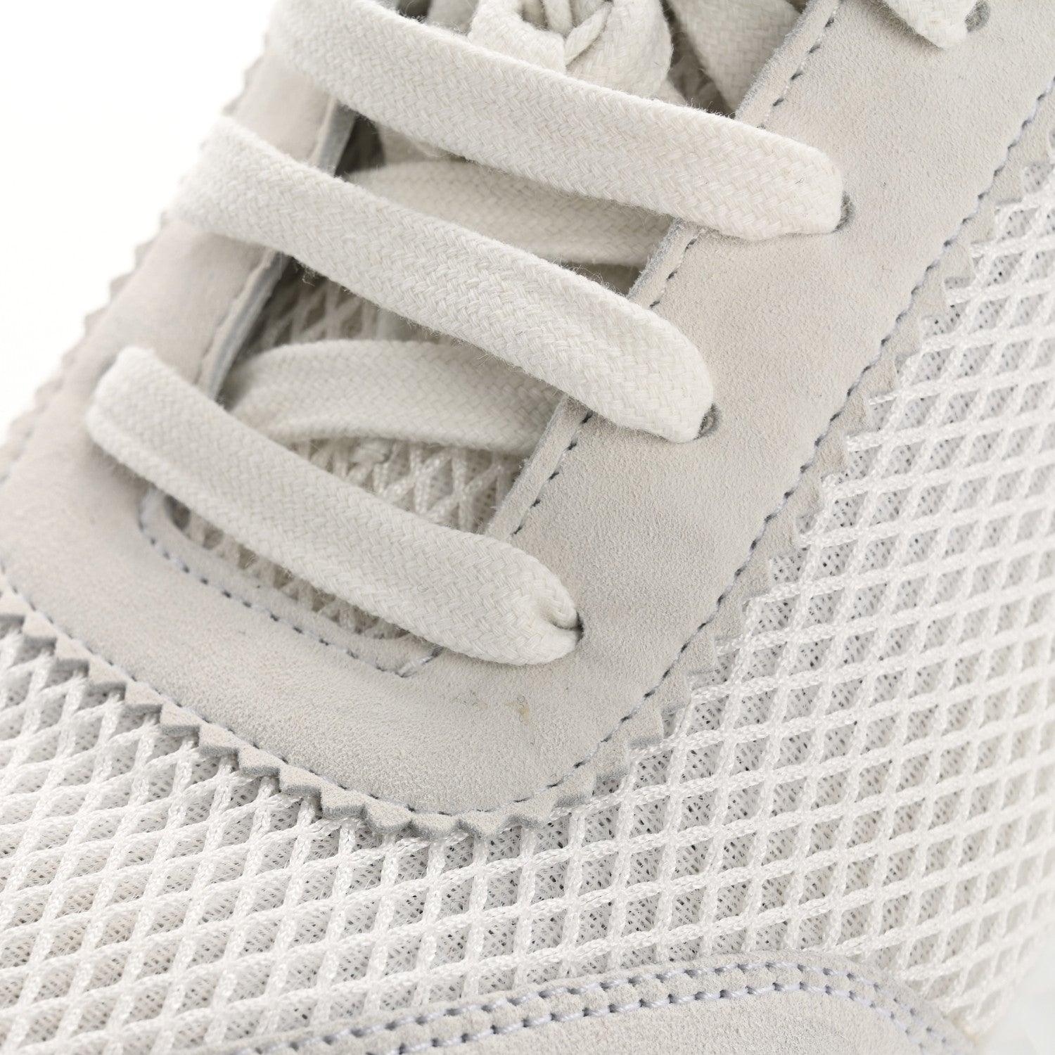 Hermes Air Mesh Suede Goatskin Bouncing Sneakers 39 White Black 13 of 15