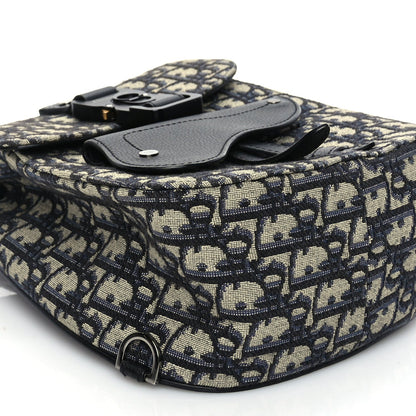 Christian Dior Grained Calfskin Oblique Mini Gallop Sling Bag Blue Black 7 of 8