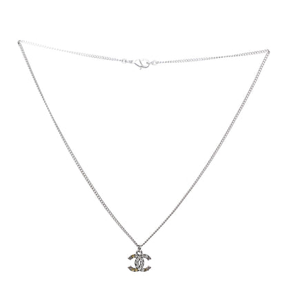 Chanel Crystal CC Necklace Silver 2 of 4