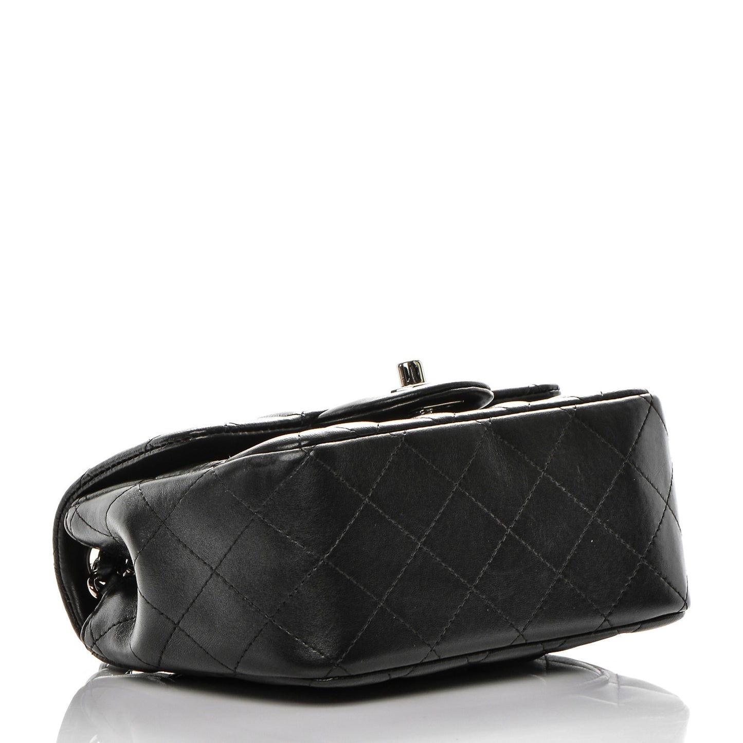 Lambskin Quilted Mini Square Flap Black
