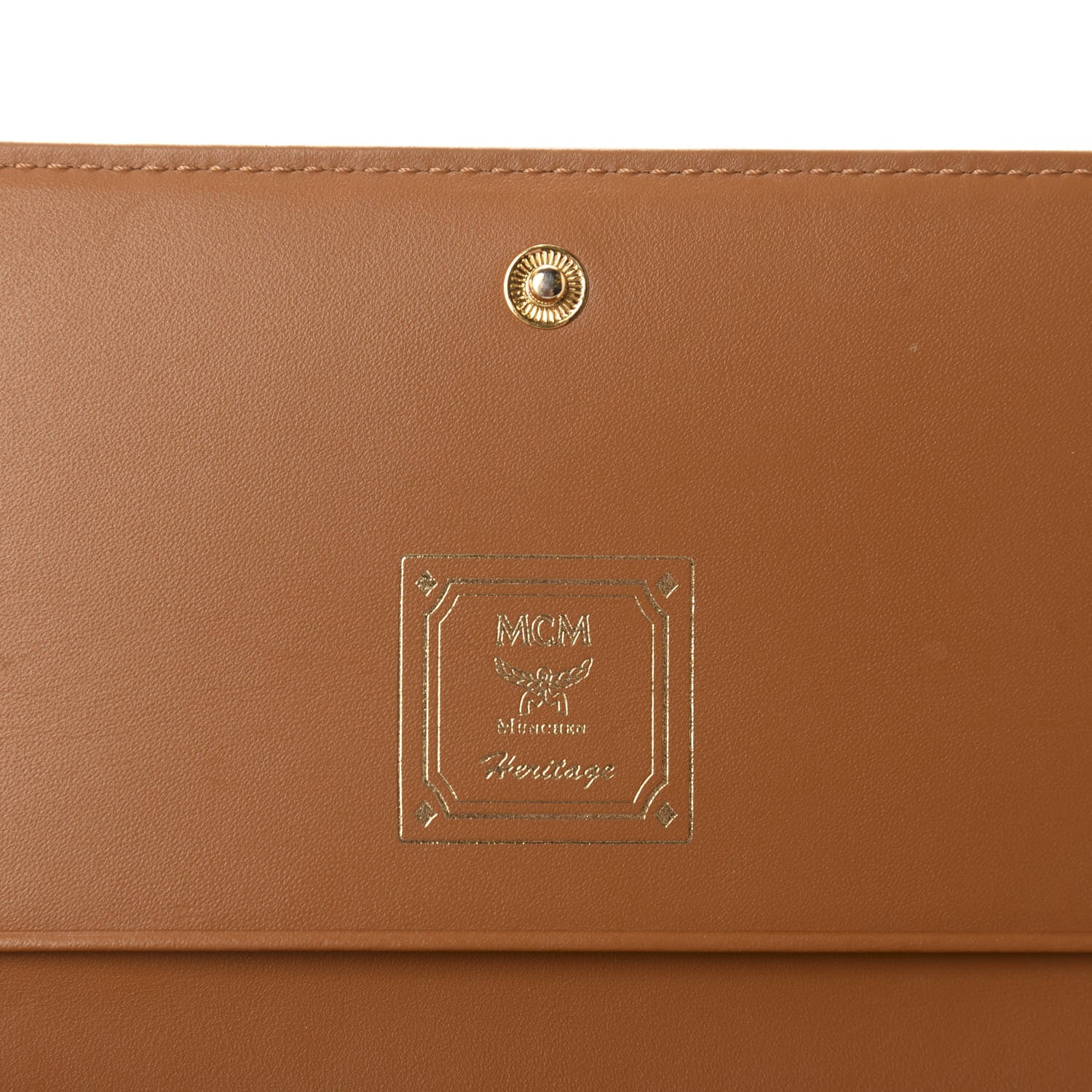 MCM Visetos Heritage Large Trifold Flap Wallet Cognac 7 of 7