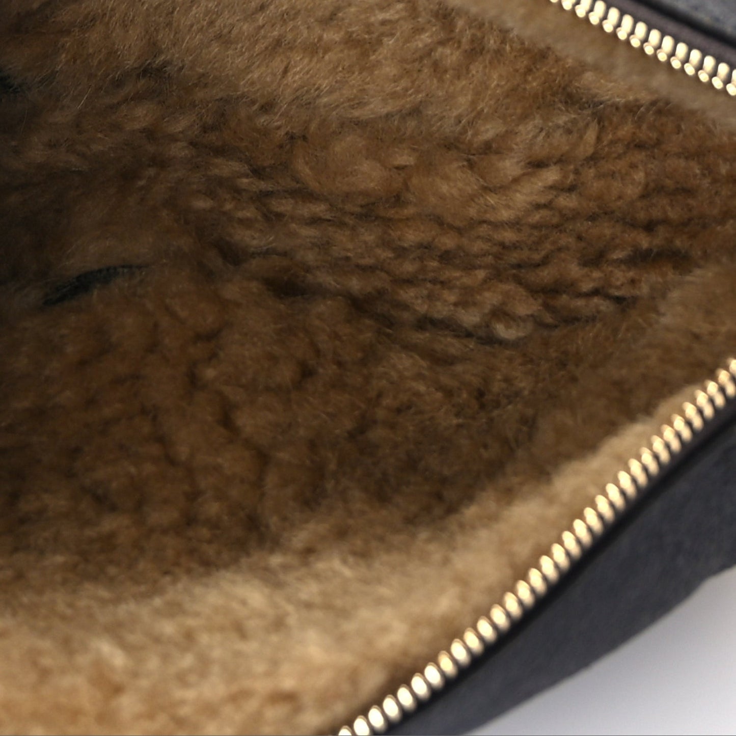 Shearling Small Shield Sling Bag Black