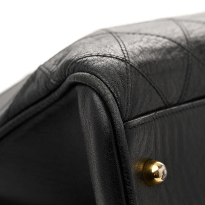 Chanel Calfskin Stitched XL Weekender Black 12 of 15