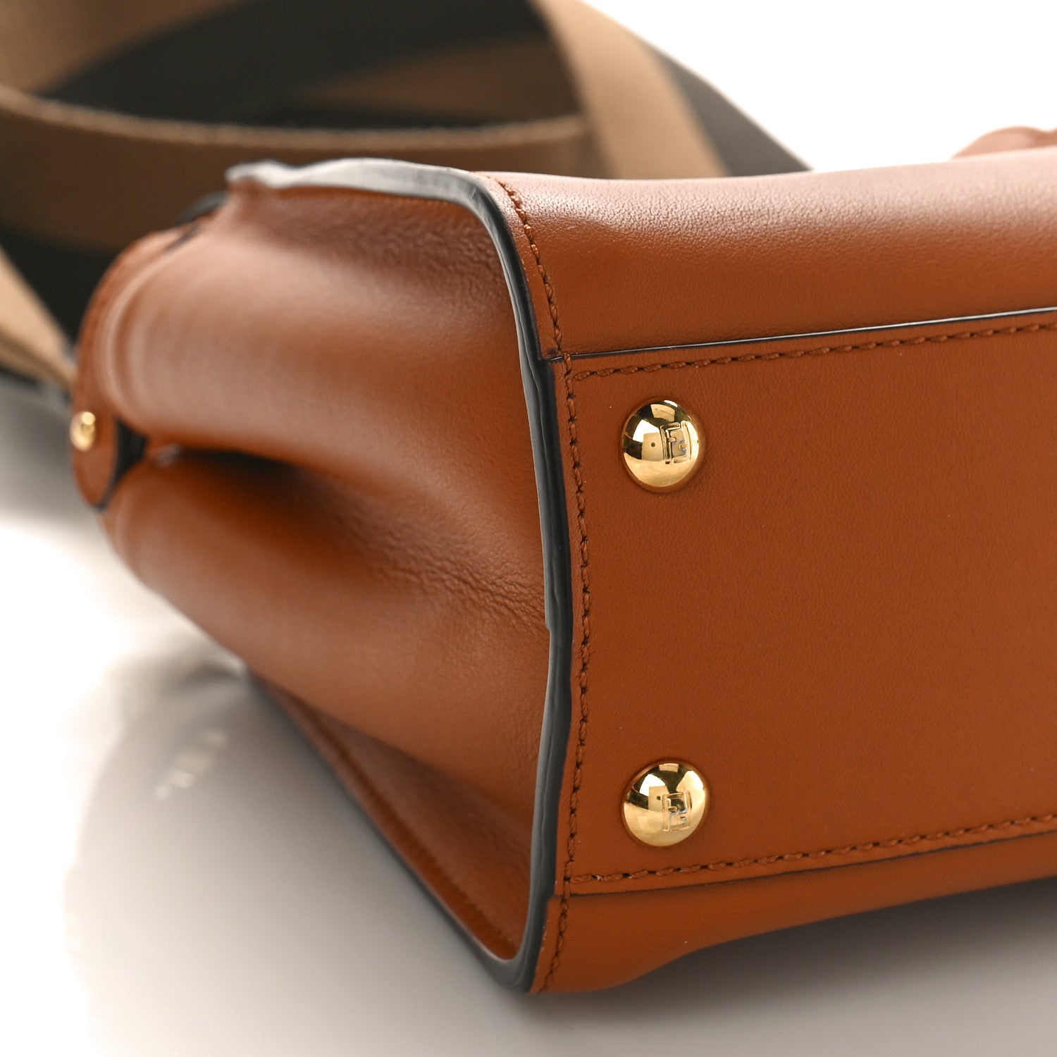 Fendi Vitello Seta Canvas FF Embroidered Mini Peekaboo Iconic Satchel Brandy Amazzonia 8 of 9