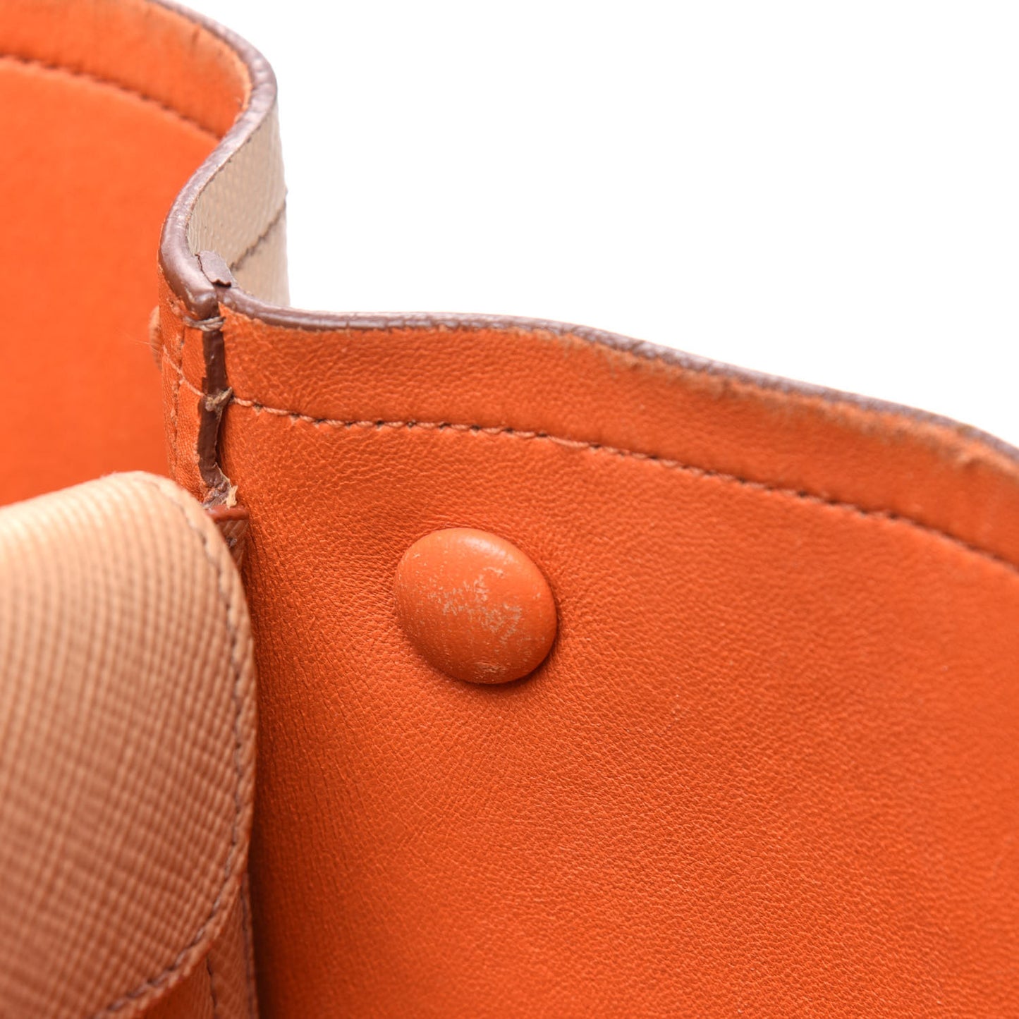 Saffiano Cuir Medium Double Bag Noisette Papaya