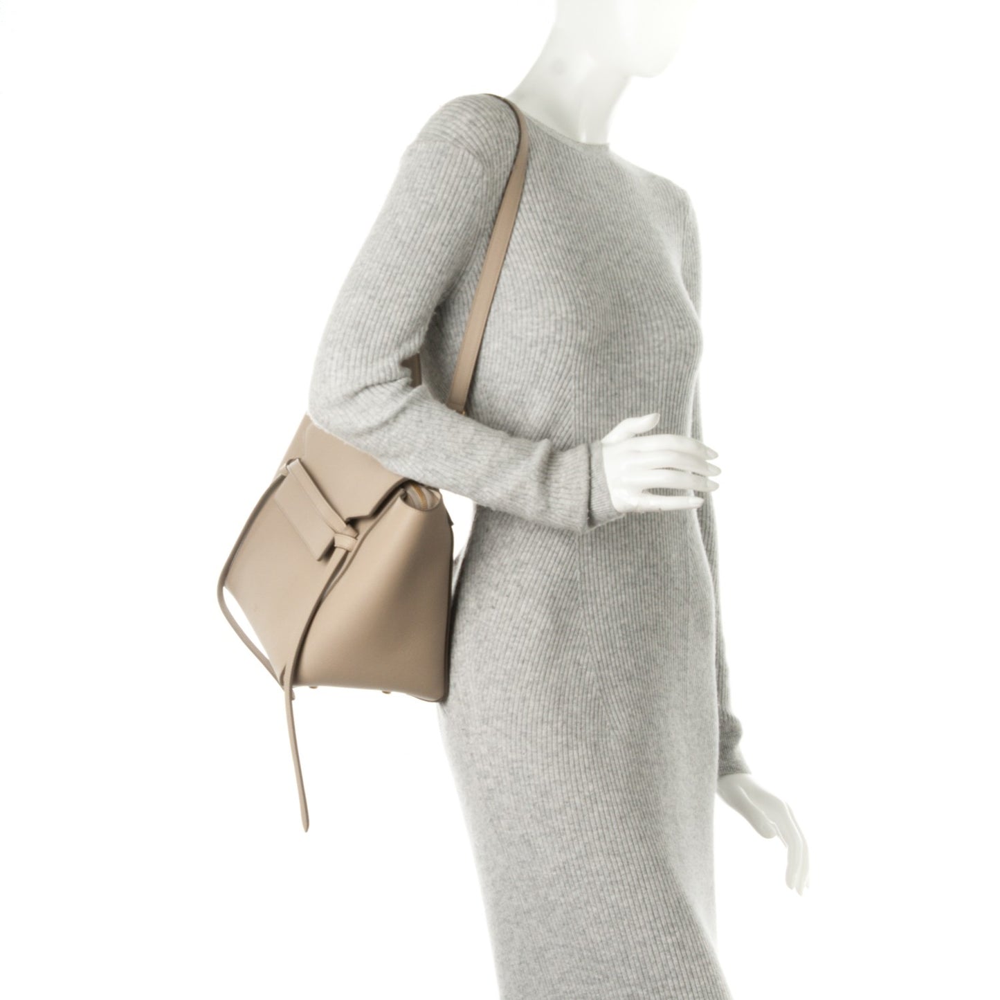 Grained Calfskin Mini Belt Bag Light Taupe