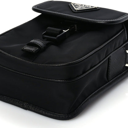Prada Re-Nylon Saffiano Mini Pocket Single Snap Buckle Messenger Bag Black 8 of 8
