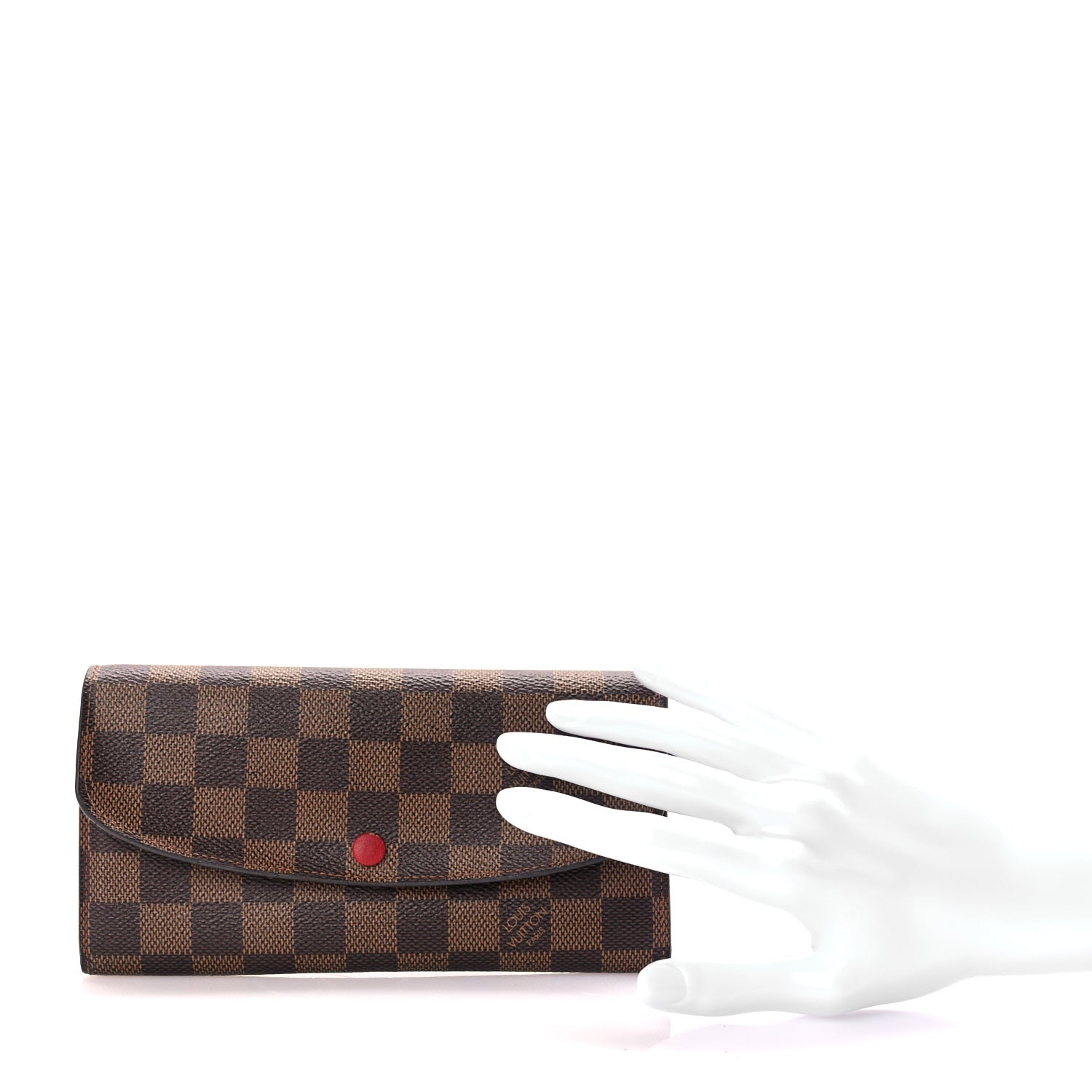 Louis Vuitton Damier Ebene Emilie Wallet Red 2 of 7