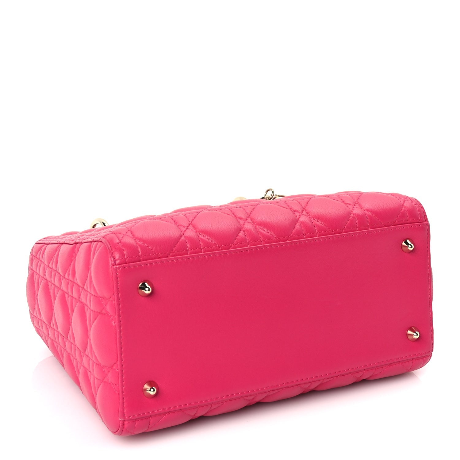 Christian Dior Lambskin Cannage Medium Lady Dior  Fuchsia 3 of 8