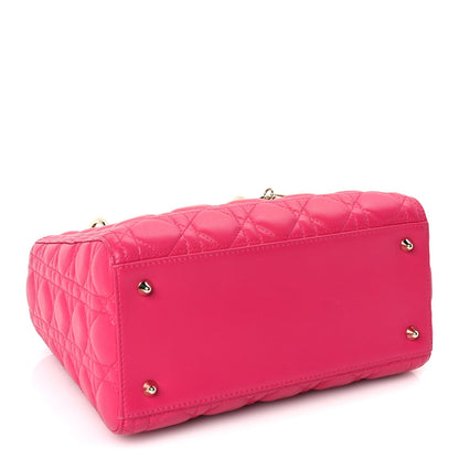 Christian Dior Lambskin Cannage Medium Lady Dior  Fuchsia 3 of 8