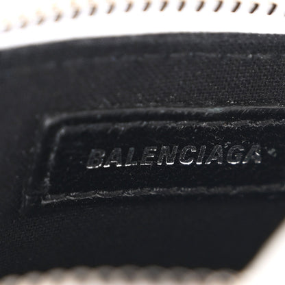 Balenciaga Calfskin Logo Crocodile Embossed Mini Ville Top Handle Bag White Black 6 of 7