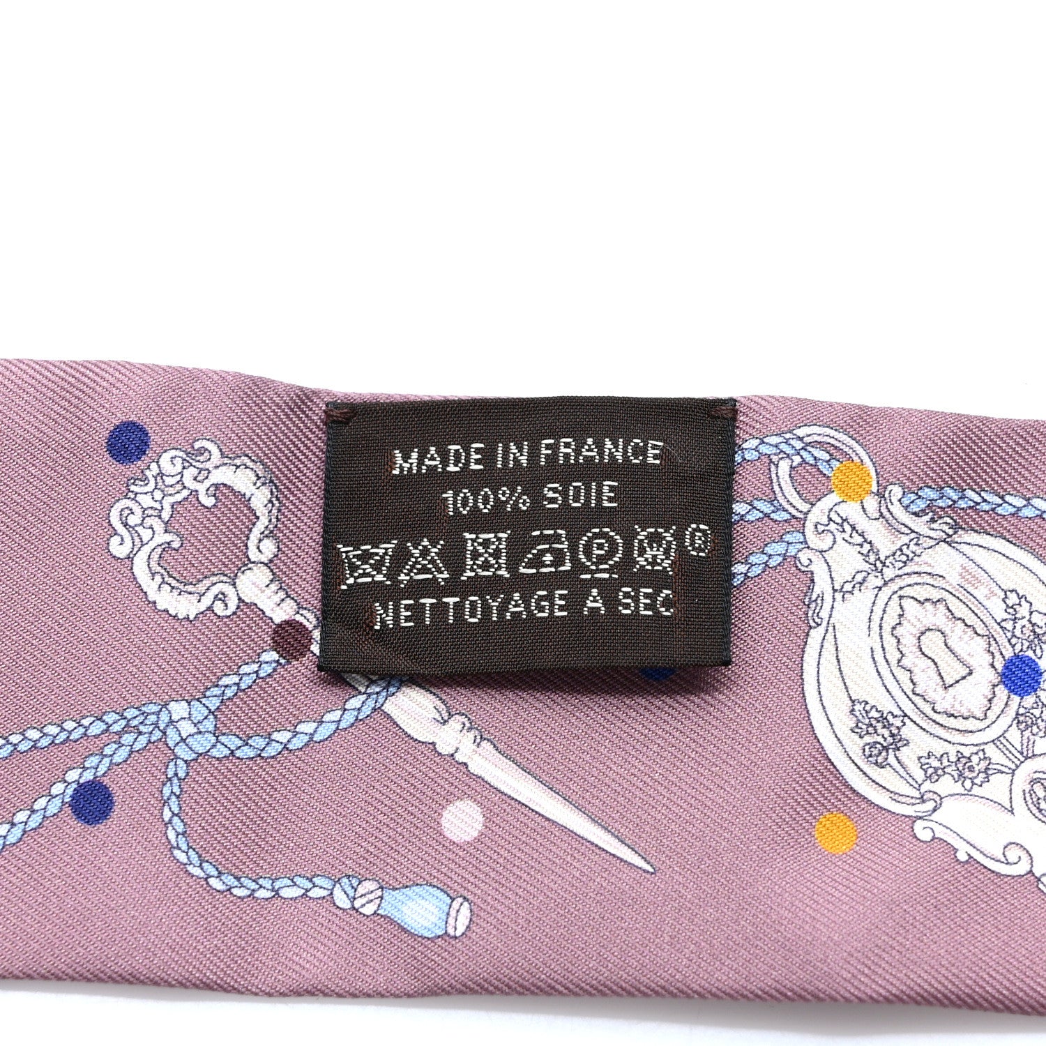 Hermes Silk Les Cles A Pois Twilly Marron Glace Gris 4 of 4