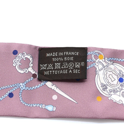 Hermes Silk Les Cles A Pois Twilly Marron Glace Gris 4 of 4