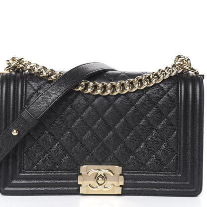 Chanel Caviar Quilted Medium Boy Flap Black 8 of 10