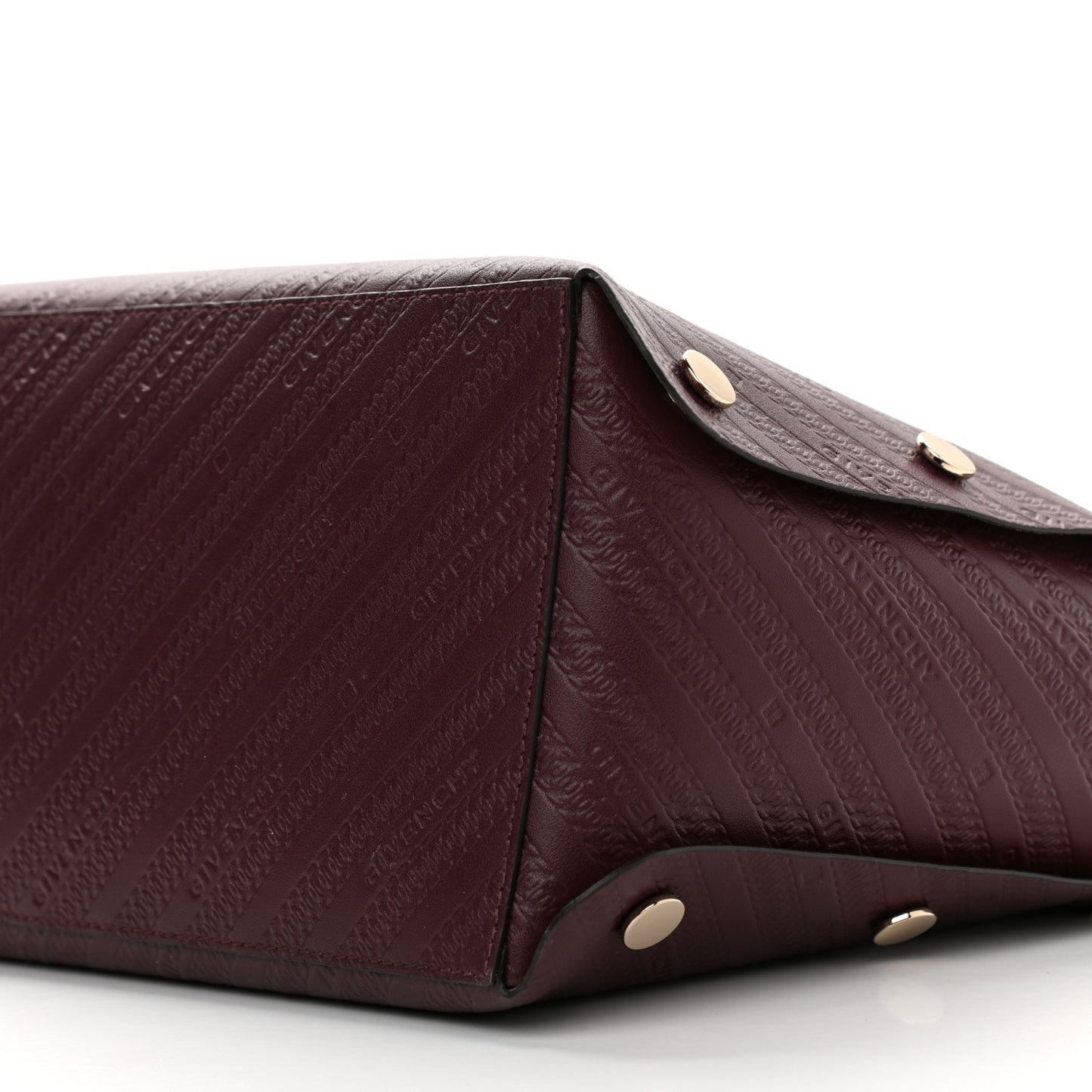 Calfskin Chain Embossed Medium Bond Shopper Tote Burgundy