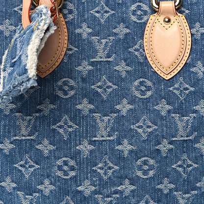 Louis Vuitton Monogram Denim Onthego MM Blue 6 of 8