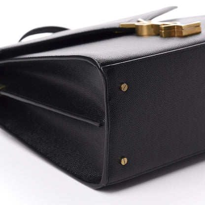 Saint Laurent Grain de Poudre Medium Classic Monogram Cassandra Top Handle Black Rouge Legion 7 of 11